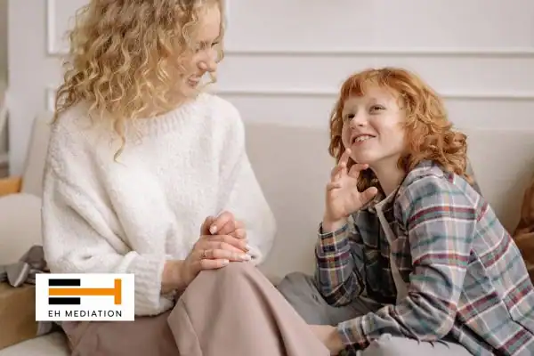 Happy mother and child after sorting child arrangements mediation Thurrock (Tilbury area)