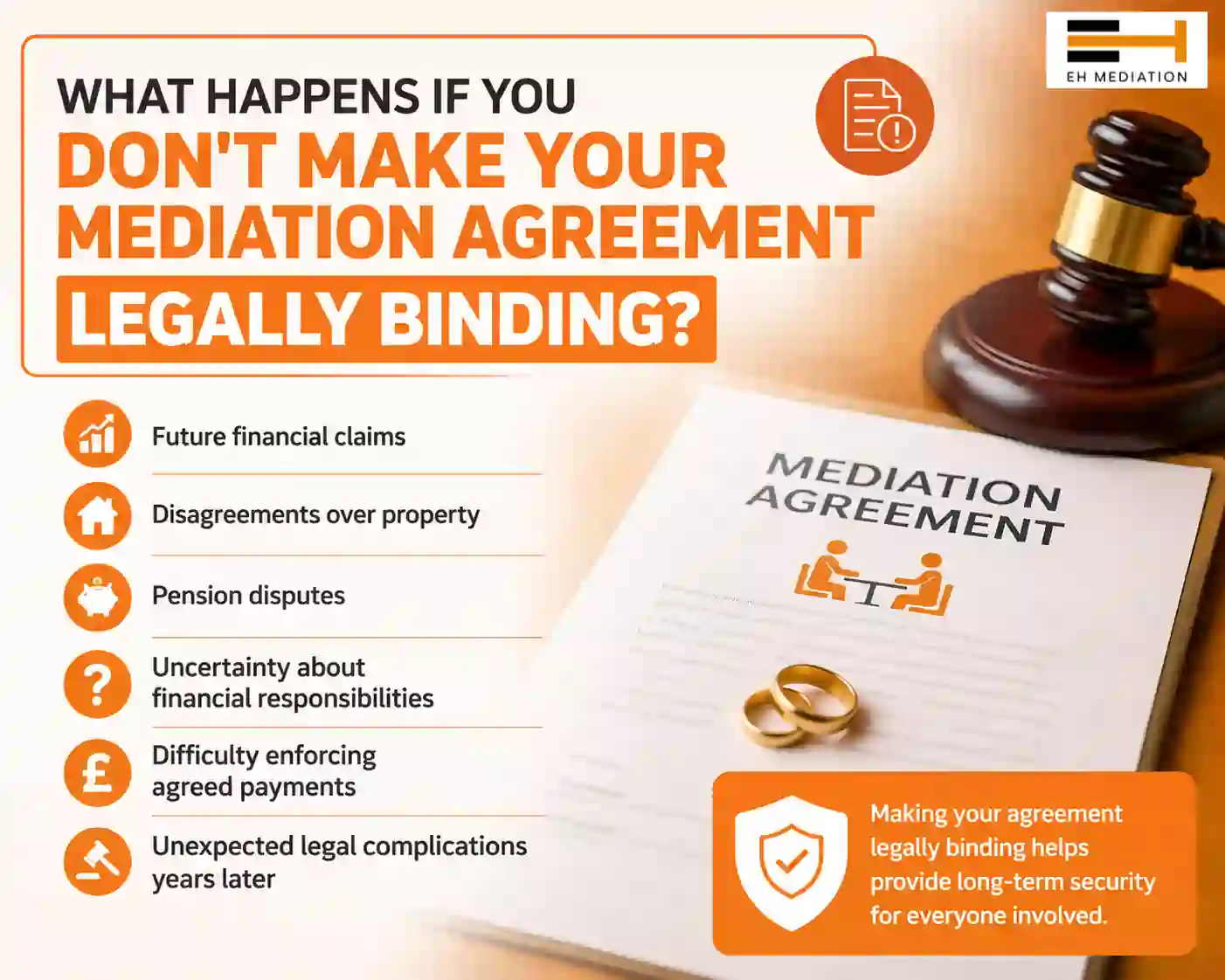 What Happens If You Don't Make Your Mediation Agreement Legally Binding Thurrock (Tilbury area)?